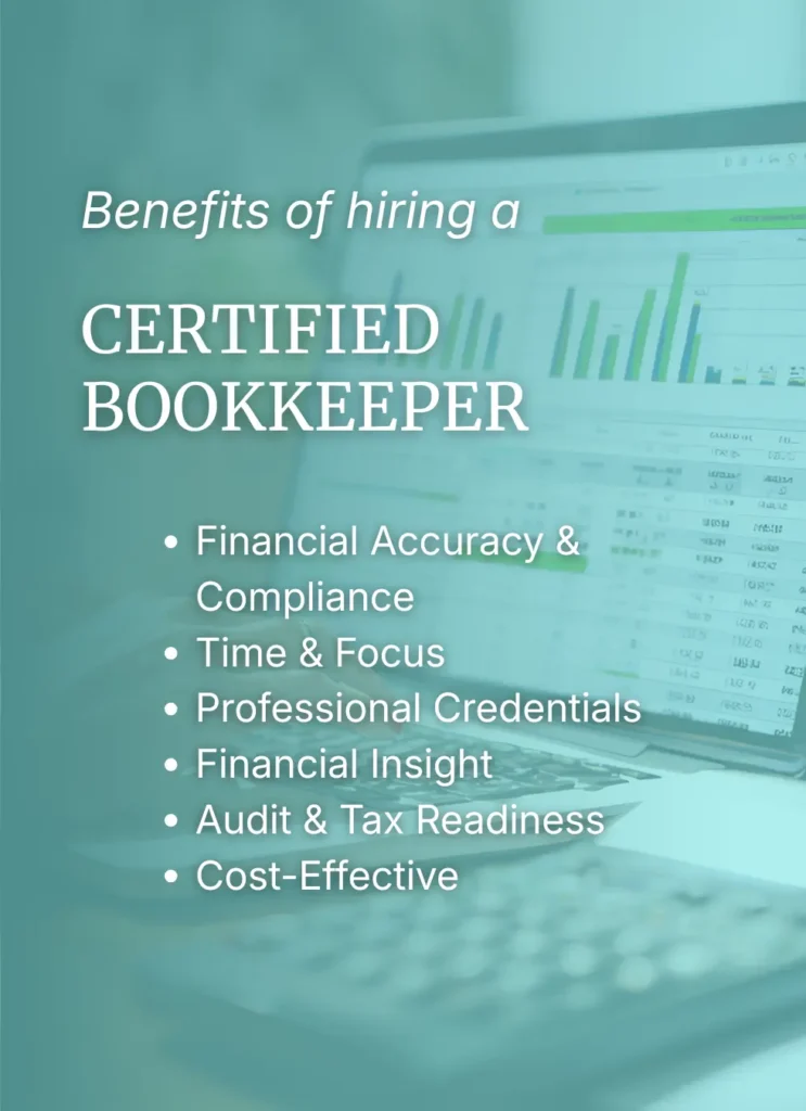 List of reasons to hire a certified bookkeeper. Meticulous Bookkeeping is owned by Misha Gifford, a certified bookkeeper in Colorado Springs