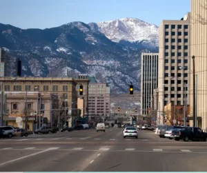 Colorado Springs small business bookkeeping represented by view of downtown area