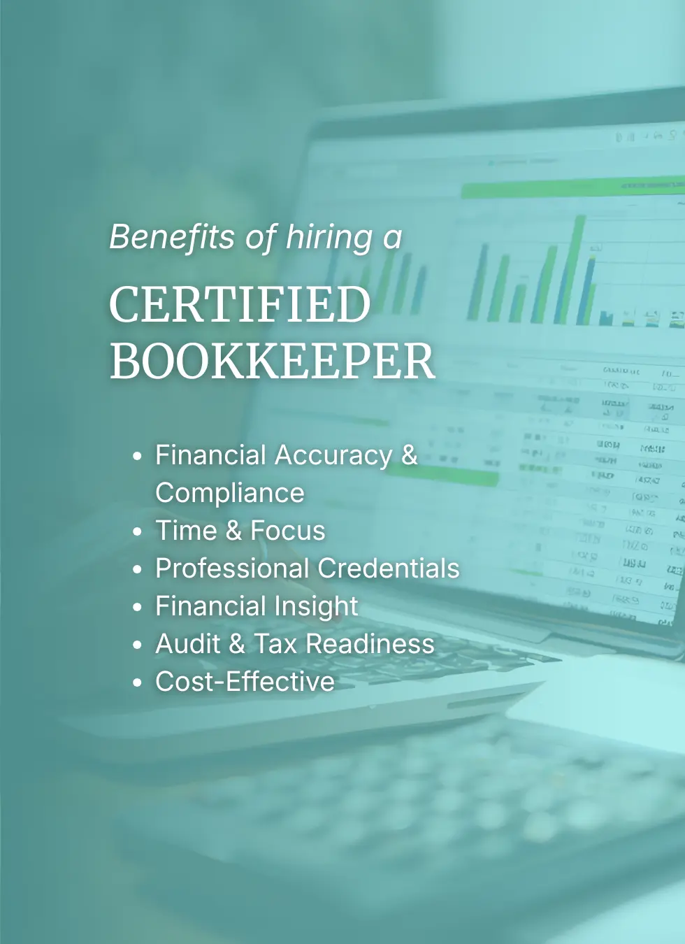 List of reasons to hire a certified bookkeeper in Fountain, CO. Meticulous Bookkeeping is owned by Misha Gifford, a certified bookkeeper in Colorado Springs